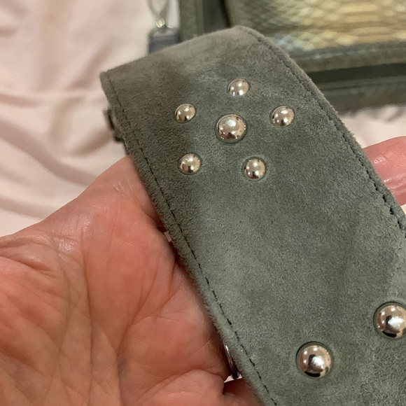 Authentic Claris Virot Charly Python beige/gray Shoulder Bag with 2 straps - Picture 4 of 16